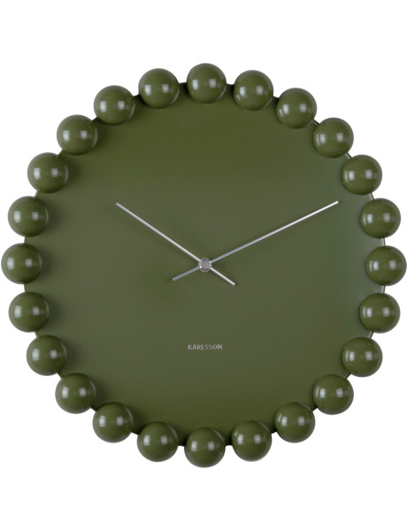Horloge murale silencieuse en métal vert olive 40 cm Cadiz Dotty Karlsson - 1