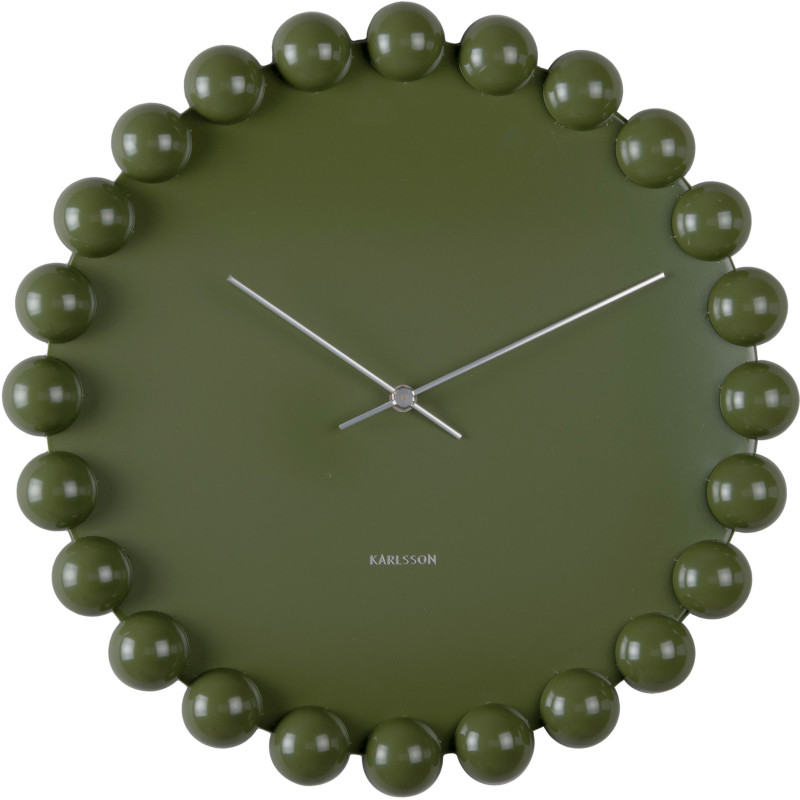 Horloge murale silencieuse en métal vert olive 40 cm Cadiz Dotty Karlsson - 1