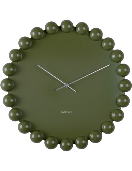 Horloge murale silencieuse en métal vert olive 40 cm Cadiz Dotty Karlsson - 1