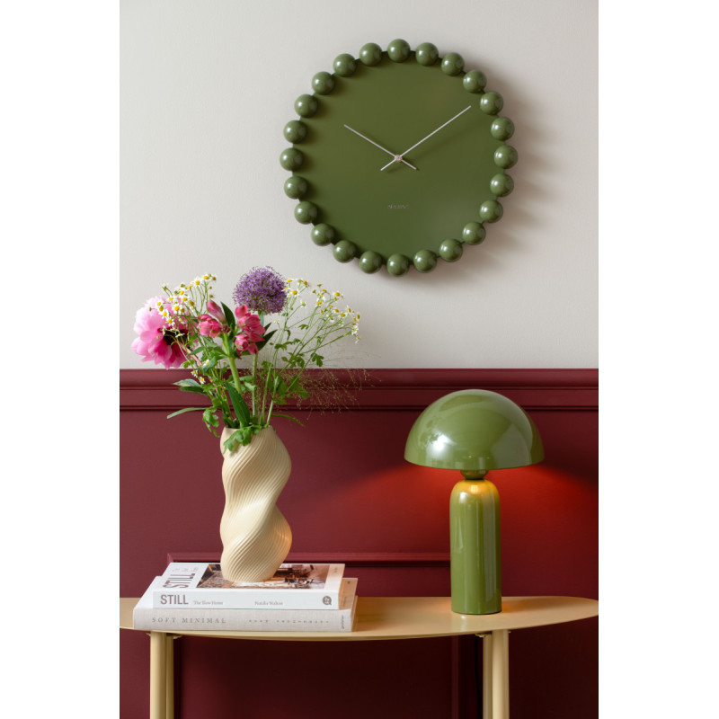 Horloge murale silencieuse en métal vert olive 40 cm Cadiz Dotty Karlsson - 2