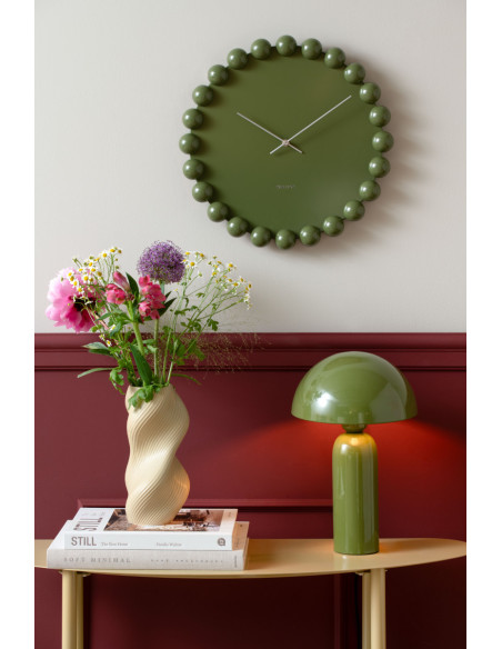 Horloge murale silencieuse en métal vert olive 40 cm Cadiz Dotty Karlsson - 2