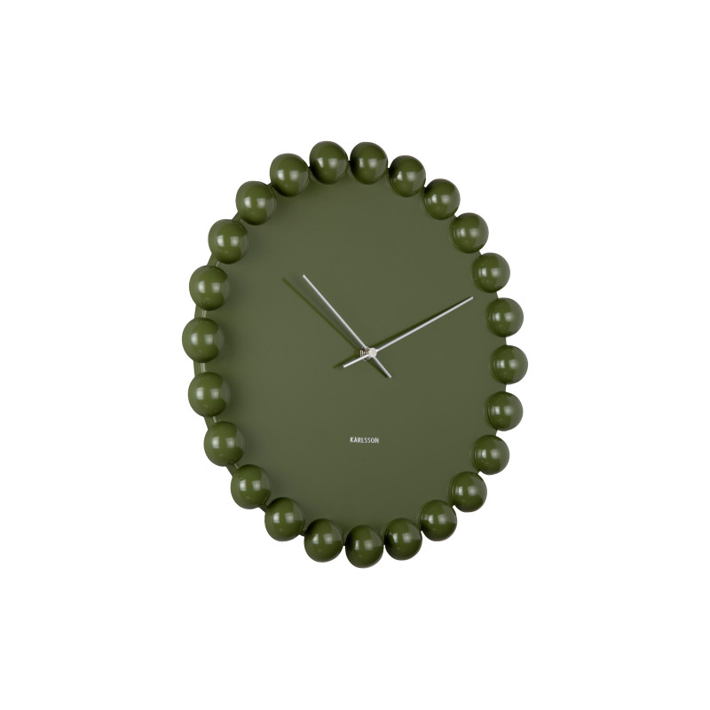 Horloge murale silencieuse en métal vert olive 40 cm Cadiz Dotty Karlsson - 3