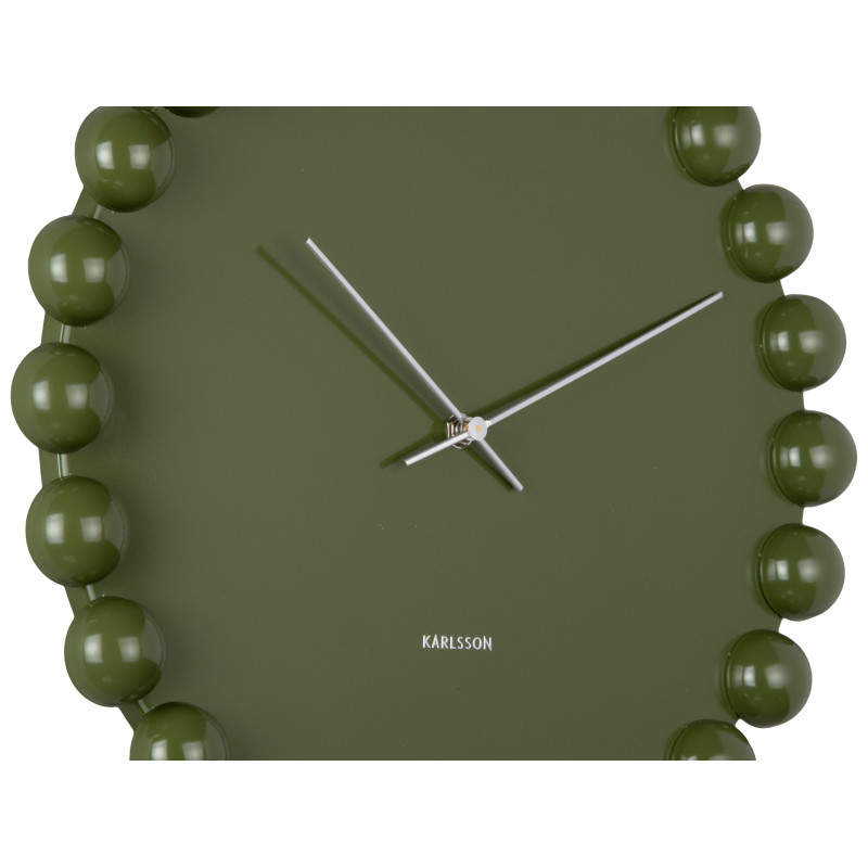 Horloge murale silencieuse en métal vert olive 40 cm Cadiz Dotty Karlsson - 4