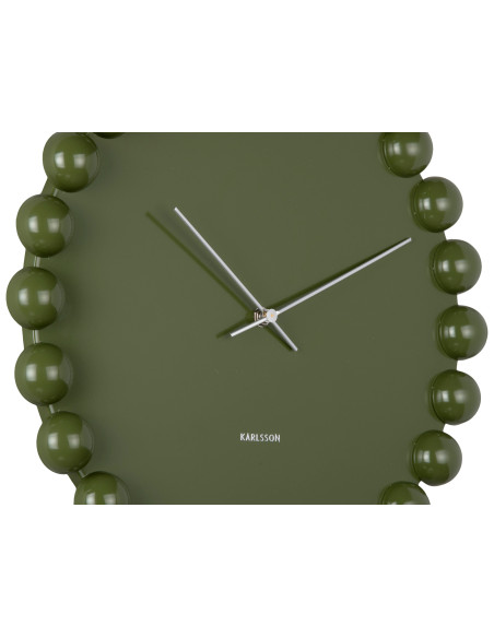 Horloge murale silencieuse en métal vert olive 40 cm Cadiz Dotty Karlsson - 4