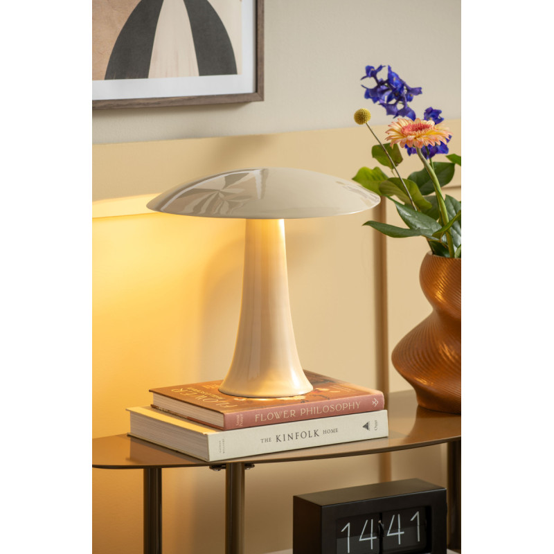 Lampe champignon blanc cassé en métal 30 cm Cadiz Disc Leitmotiv - 2