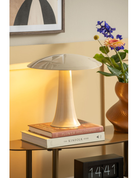 Lampe champignon blanc cassé en métal 30 cm Cadiz Disc Leitmotiv - 2