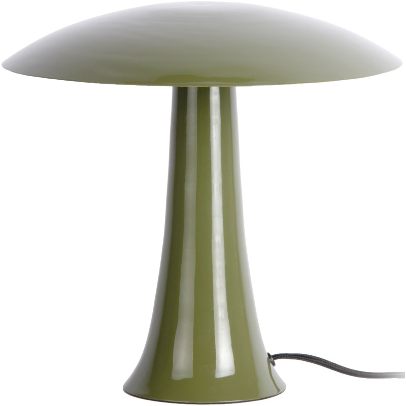Lampe champignon vert olive en métal 30 cm Cadiz Disc Leitmotiv - 1