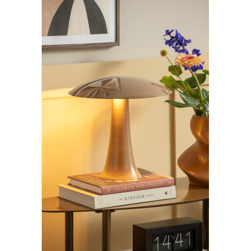 Lampe champignon marron moka en métal 30 cm Cadiz Disc Leitmotiv - 2