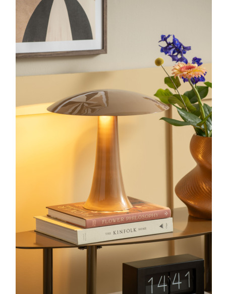 Lampe champignon marron moka en métal 30 cm Cadiz Disc Leitmotiv - 2