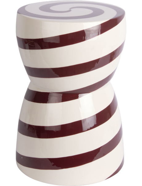 Table d’appoint bordeaux et blanc cassé en acier Ø30x44 cm Dublin Swirl Leitmotiv - 1