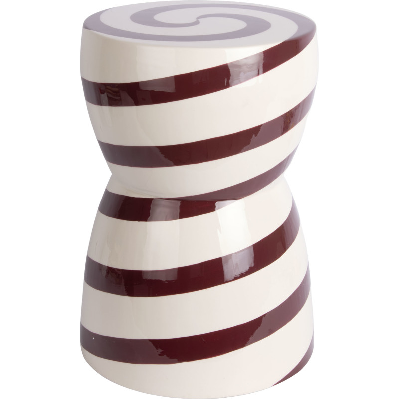Table d’appoint bordeaux et blanc cassé en acier Ø30x44 cm Dublin Swirl Leitmotiv - 1
