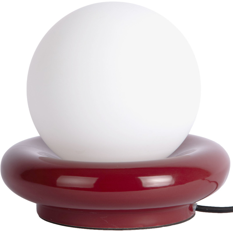 Lampe à poser boule bordeaux céramique et verre Ø20x19 cm Catania Ring Leitmotiv - 1