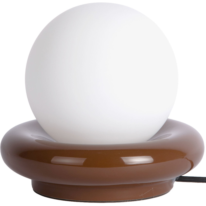 Lampe à poser boule chocolat en céramique et verre Ø20x19 cm Catania Ring Leitmotiv - 1