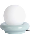 Lampe à poser boule bleu pastel céramique et verre Ø20x19 cm Catania Ring