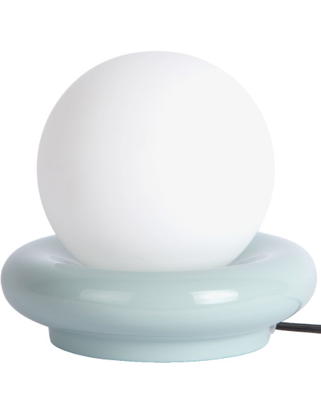 Lampe à poser boule bleu pastel céramique et verre Ø20x19 cm Catania Ring Leitmotiv - 1