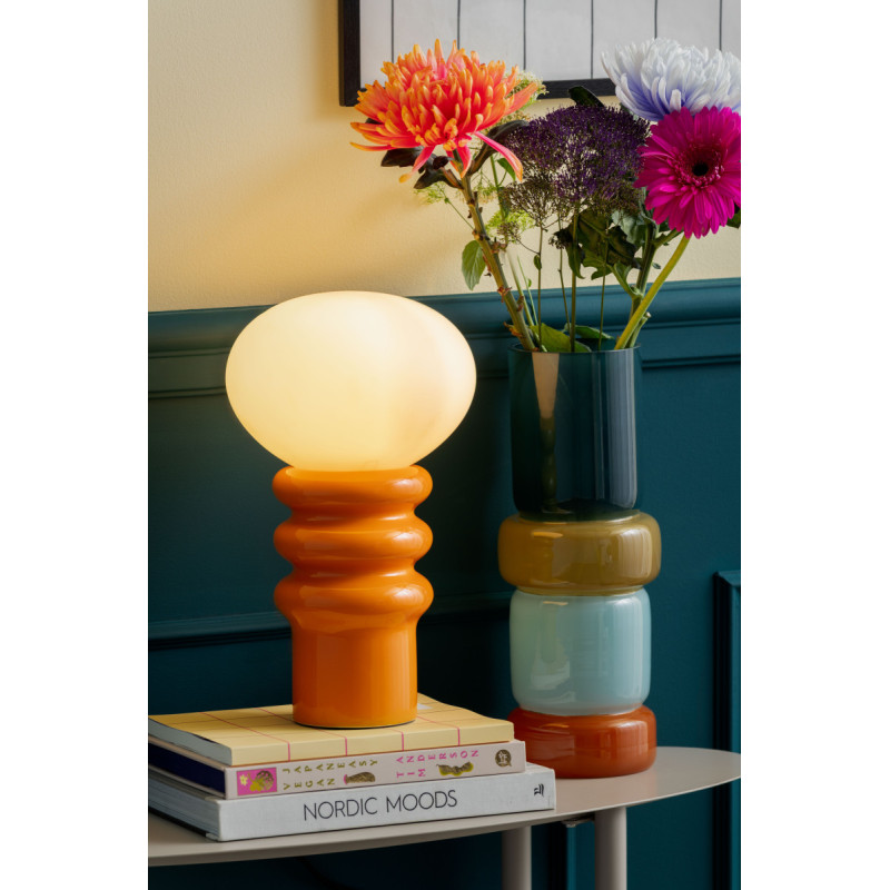 Lampe à poser orange mandarine en céramique et verre Ø20x33,5 cm Catania Aro Leitmotiv - 2