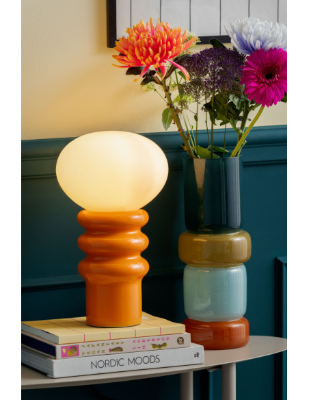 Lampe à poser orange mandarine en céramique et verre Ø20x33,5 cm Catania Aro Leitmotiv - 2