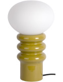Lampe à poser vert olive céramique et verre Ø20x33,5 cm Catania Aro