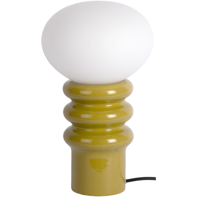 Lampe à poser vert olive céramique et verre Ø20x33,5 cm Catania Aro Leitmotiv - 1