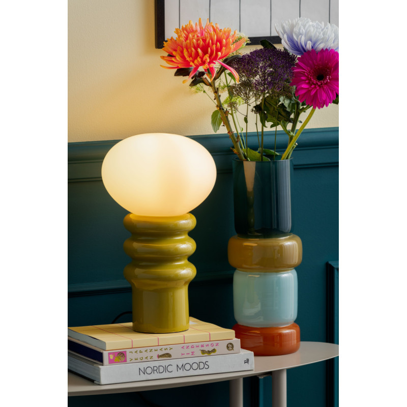 Lampe à poser vert olive céramique et verre Ø20x33,5 cm Catania Aro Leitmotiv - 2