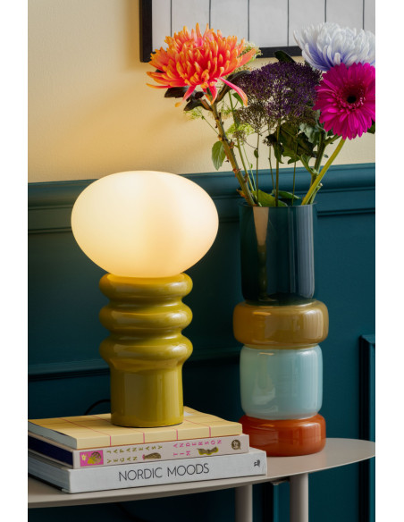 Lampe à poser vert olive céramique et verre Ø20x33,5 cm Catania Aro Leitmotiv - 2