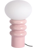 Lampe à poser rose poudré céramique et verre Ø20x33,5 cm Catania Aro