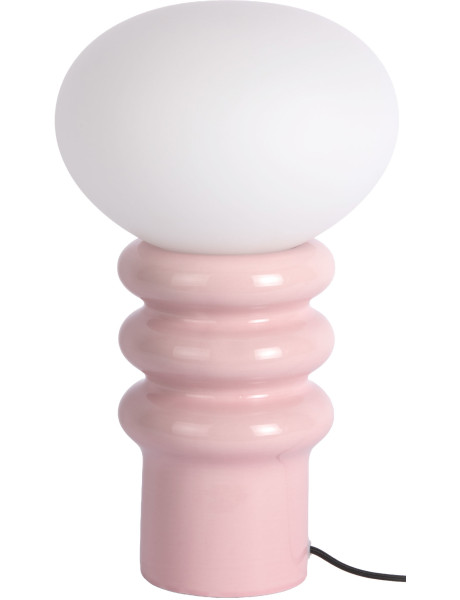 Lampe à poser rose poudré céramique et verre Ø20x33,5 cm Catania Aro Leitmotiv - 1