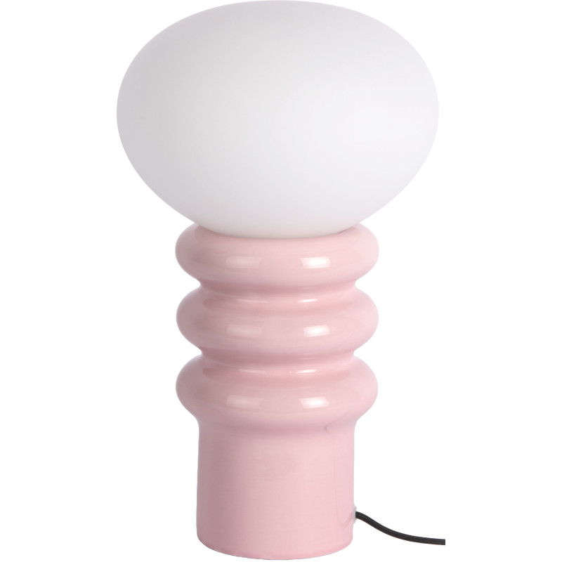 Lampe à poser rose poudré céramique et verre Ø20x33,5 cm Catania Aro Leitmotiv - 1