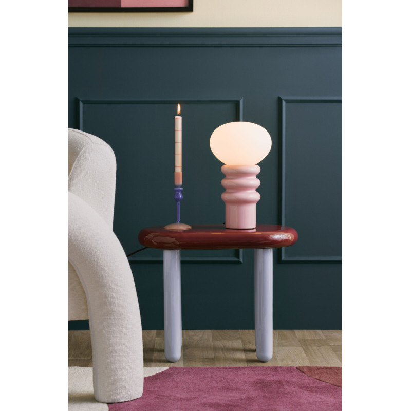 Lampe à poser rose poudré céramique et verre Ø20x33,5 cm Catania Aro Leitmotiv - 2
