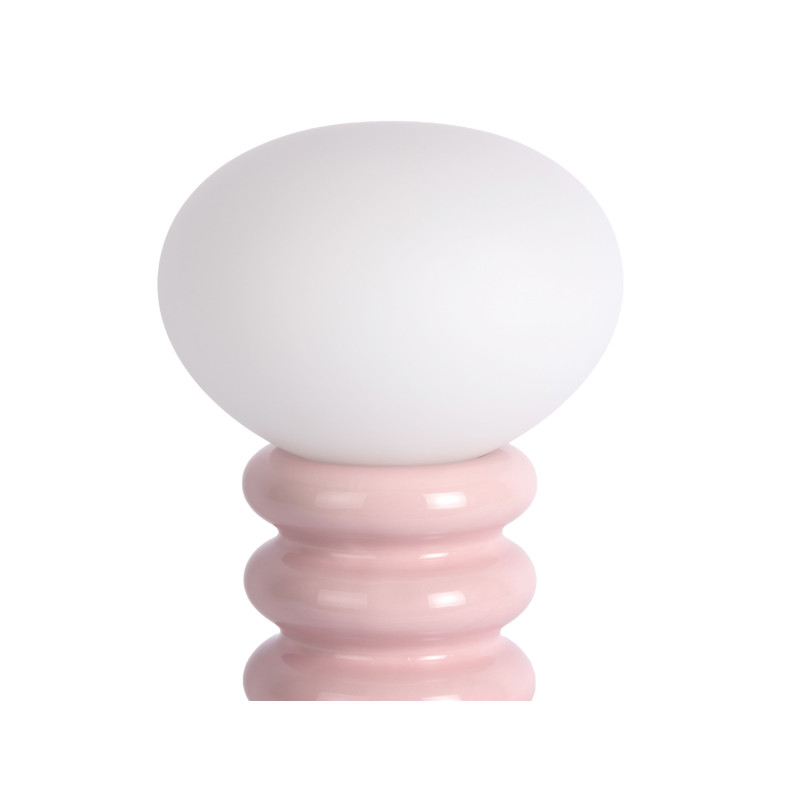 Lampe à poser rose poudré céramique et verre Ø20x33,5 cm Catania Aro Leitmotiv - 3