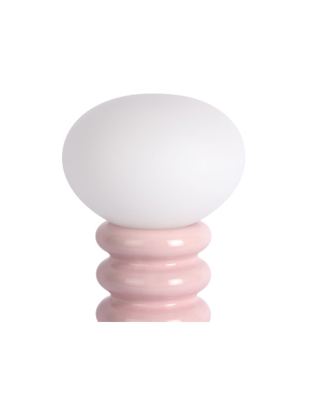 Lampe à poser rose poudré céramique et verre Ø20x33,5 cm Catania Aro Leitmotiv - 3