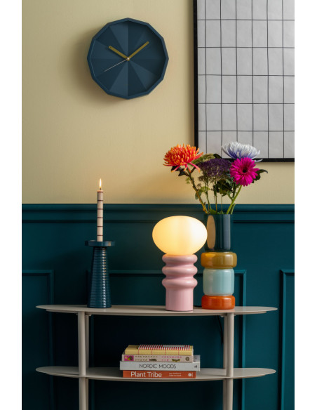 Lampe à poser rose poudré céramique et verre Ø20x33,5 cm Catania Aro Leitmotiv - 5