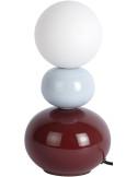 Lampe à poser bordeaux et bleu ciel céramique Ø10x26 cm Firenze Pellet