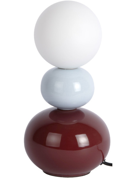 Lampe à poser bordeaux et bleu ciel céramique Ø10x26 cm Firenze Pellet Leitmotiv - 1