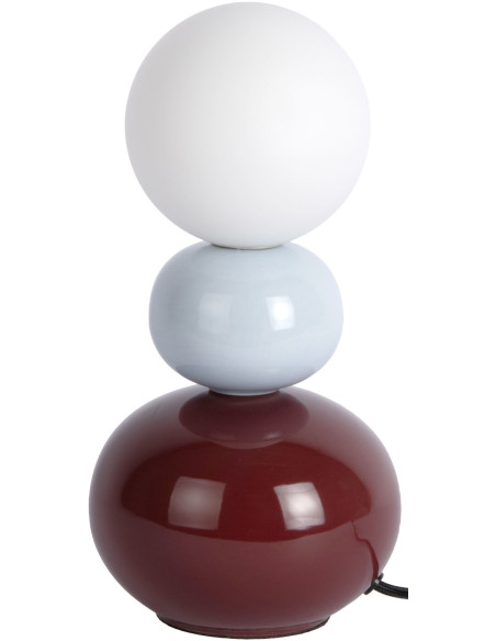 Lampe à poser bordeaux et bleu ciel céramique Ø10x26 cm Firenze Pellet Leitmotiv - 1