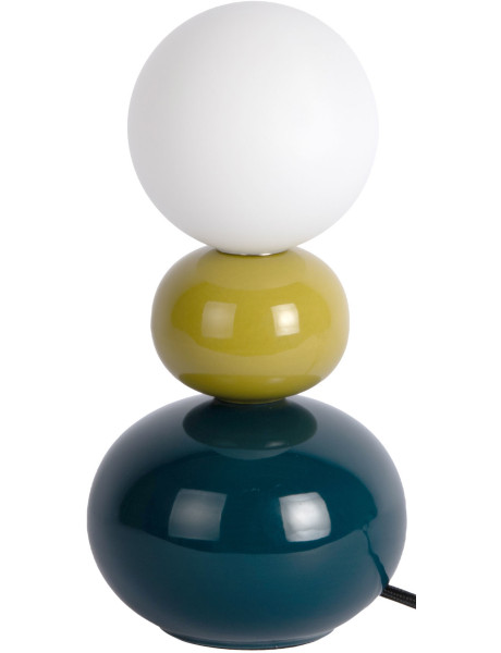 Lampe à poser bleu pétrole et vert olive céramique Ø10x26 cm Firenze Pellet Leitmotiv - 1