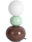 Lampe à poser céramique brun chocolat et vert sauge Ø10x26 cm Firenze Pellet