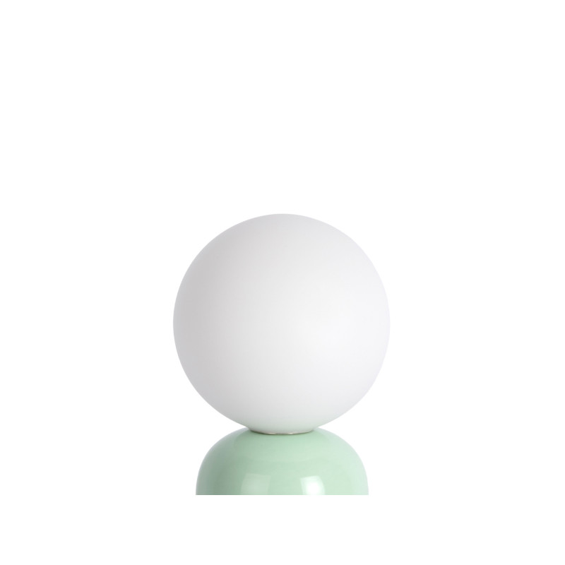 Lampe à poser céramique brun chocolat et vert sauge Ø10x26 cm Firenze Pellet Leitmotiv - 3