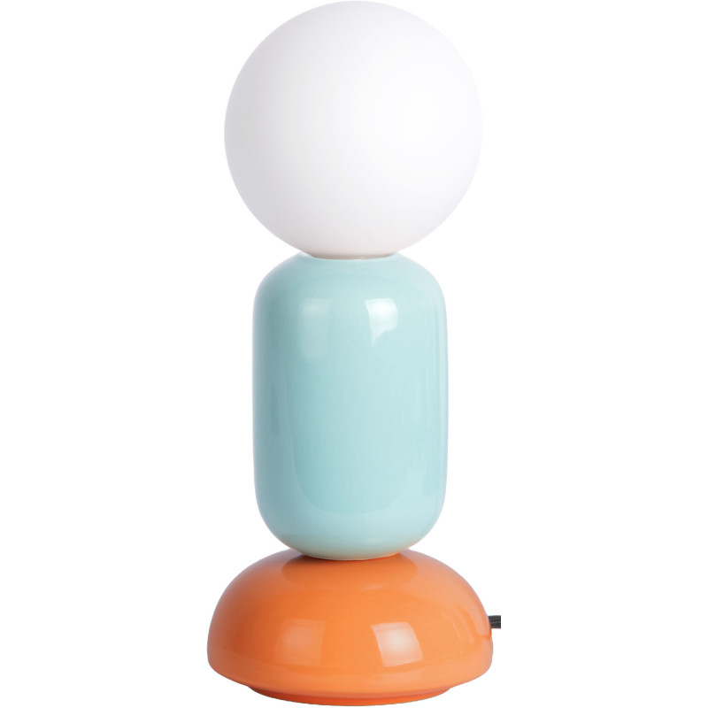 Lampe à poser céramique orange et bleu ciel Ø11,5x27 cm Firenze Tube Leitmotiv - 1