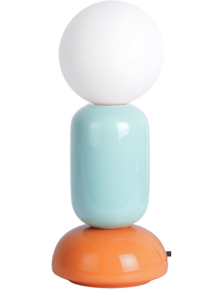 Lampe à poser céramique orange et bleu ciel Ø11,5x27 cm Firenze Tube Leitmotiv - 1