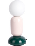 Lampe à poser céramique rose poudré vert sapin Ø11,5x27 cm Firenze Tube