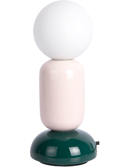 Lampe à poser céramique rose poudré vert sapin Ø11,5x27 cm Firenze Tube Leitmotiv - 1