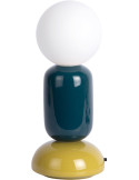 Lampe à poser céramique bleu pétrole vert olive Ø11,5x27 cm Firenze Tube