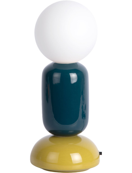 Lampe à poser céramique bleu pétrole vert olive Ø11,5x27 cm Firenze Tube Leitmotiv - 1