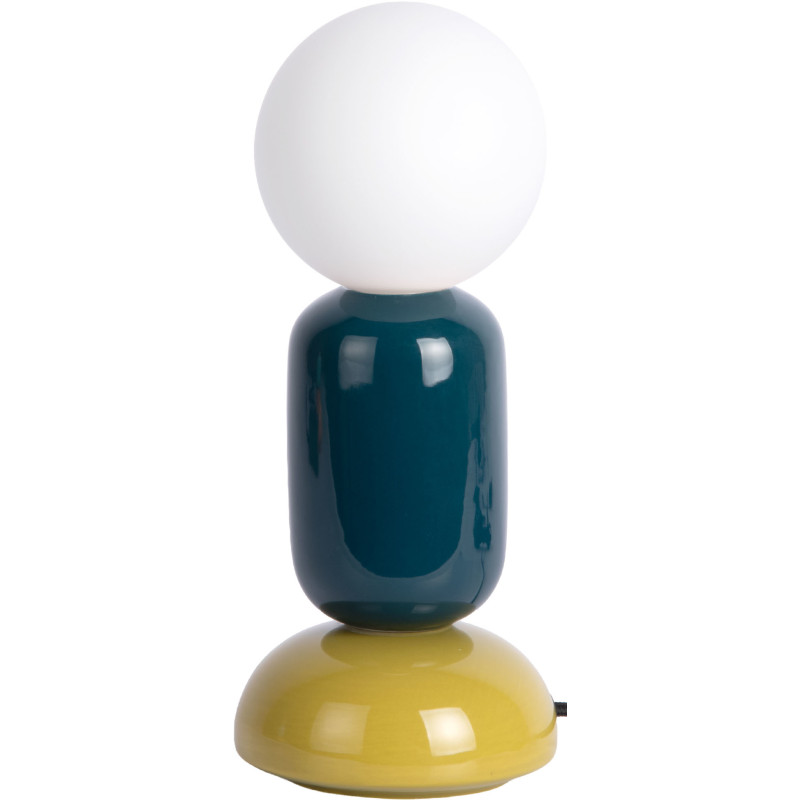 Lampe à poser céramique bleu pétrole vert olive Ø11,5x27 cm Firenze Tube Leitmotiv - 1