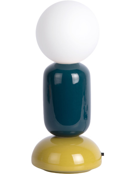 Lampe à poser céramique bleu pétrole vert olive Ø11,5x27 cm Firenze Tube Leitmotiv - 1