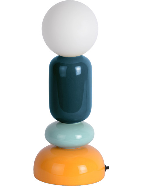 Lampe à poser céramique bleu pétrole et orange Ø10x32 cm Burano Leitmotiv - 1