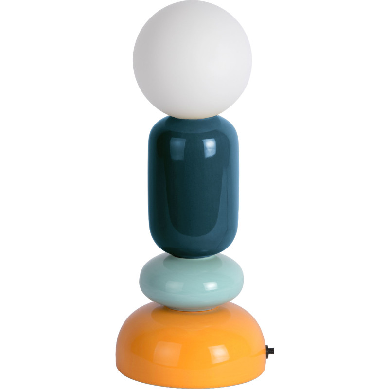 Lampe à poser céramique bleu pétrole et orange Ø10x32 cm Burano Leitmotiv - 1