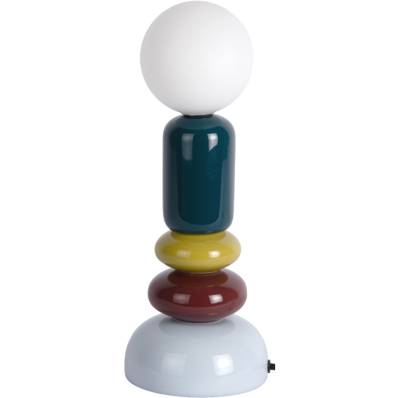 Lampe à poser céramique bleu pétrole et bordeaux Ø13x34 cm Burano Leitmotiv - 1
