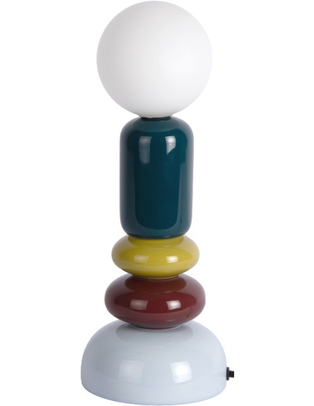 Lampe à poser céramique bleu pétrole et bordeaux Ø13x34 cm Burano Leitmotiv - 1